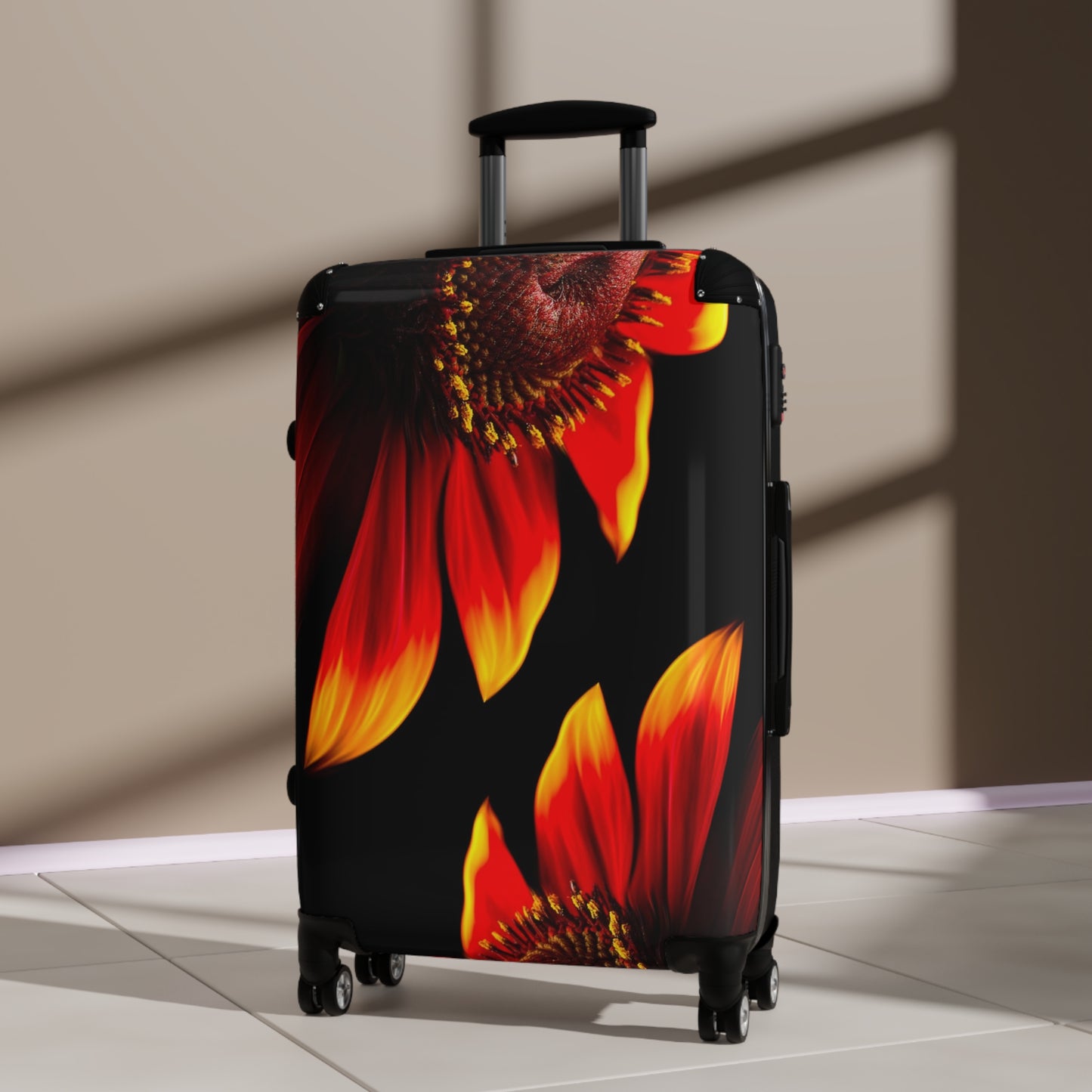 Nature Flowers Floral Red Petaled Art Carry-On Suitcase - Stylish Luggage for Travelers