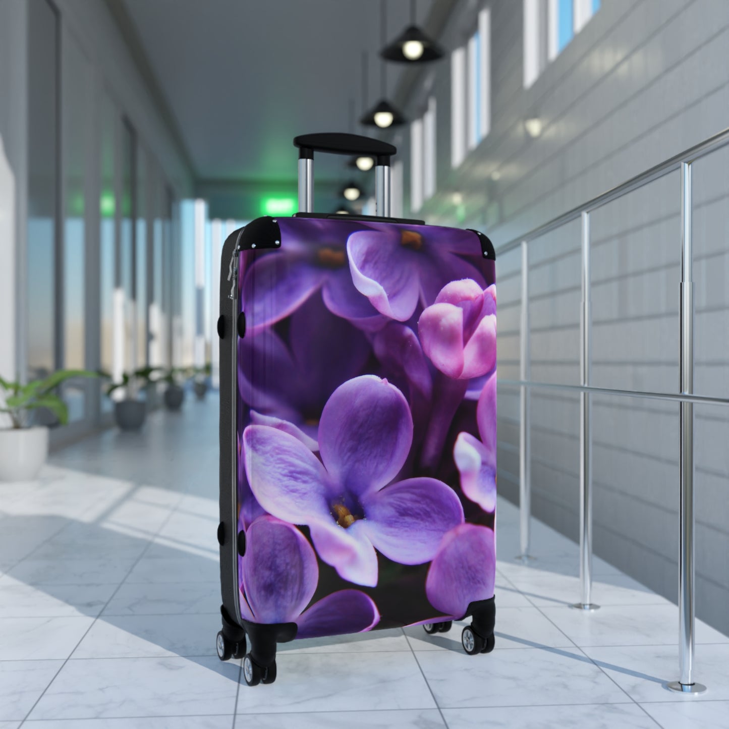 Nature Flowers Floral Tiny Purple Art Carry-On Suitcase - Stylish Luggage for Travelers