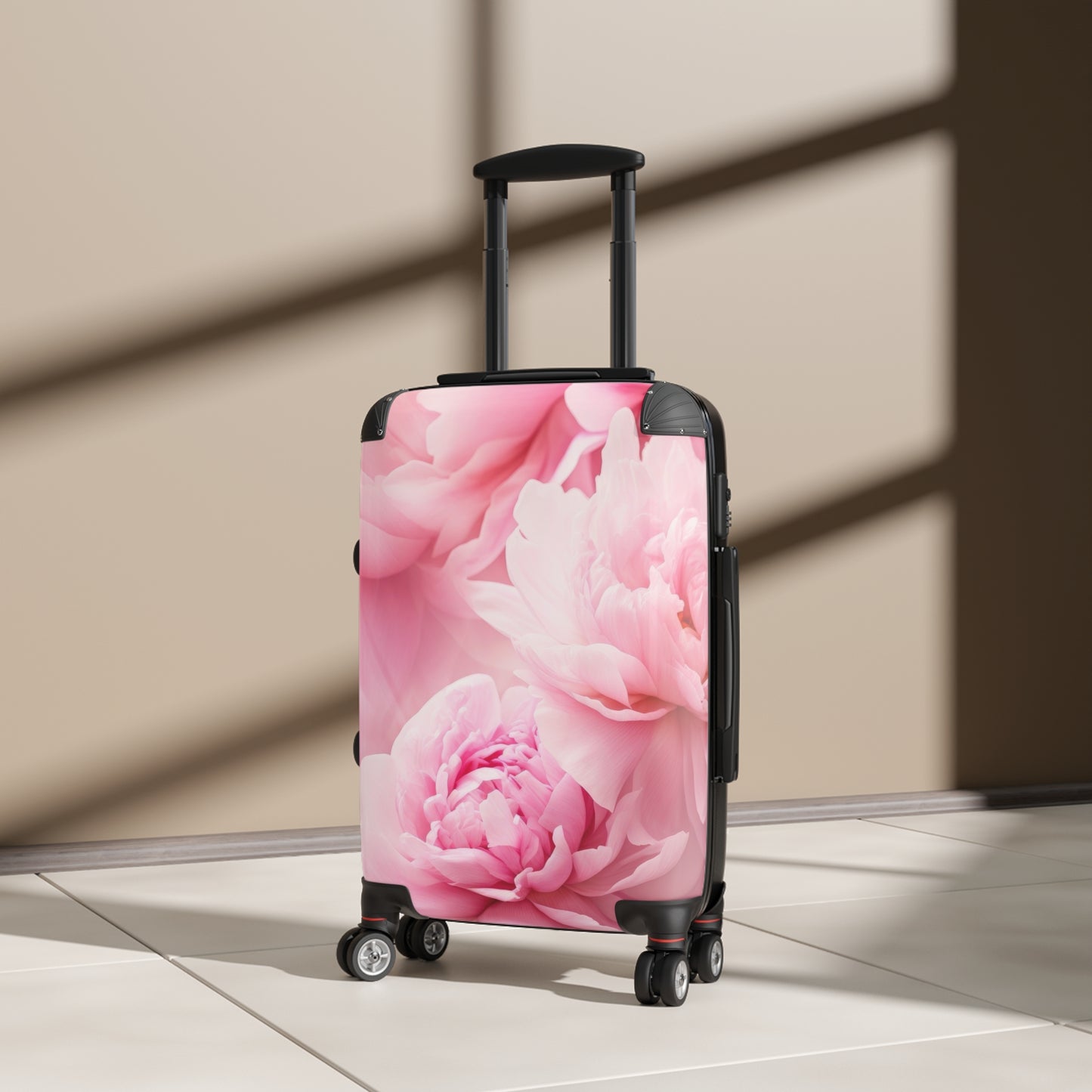 Nature Flowers Floral Pink Peony Art Carry-On Suitcase - Stylish Luggage for Travelers