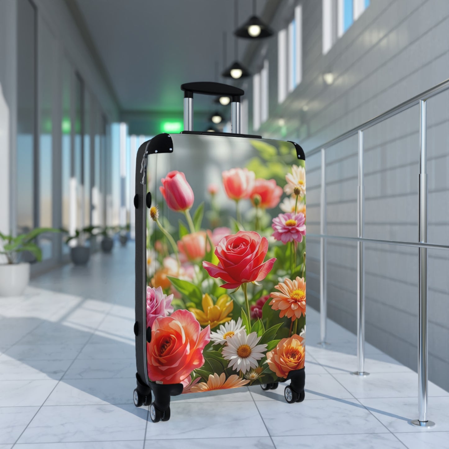 Nature Flowers Floral Garden Scene Art Carry-On Suitcase - Stylish Luggage for Travelers