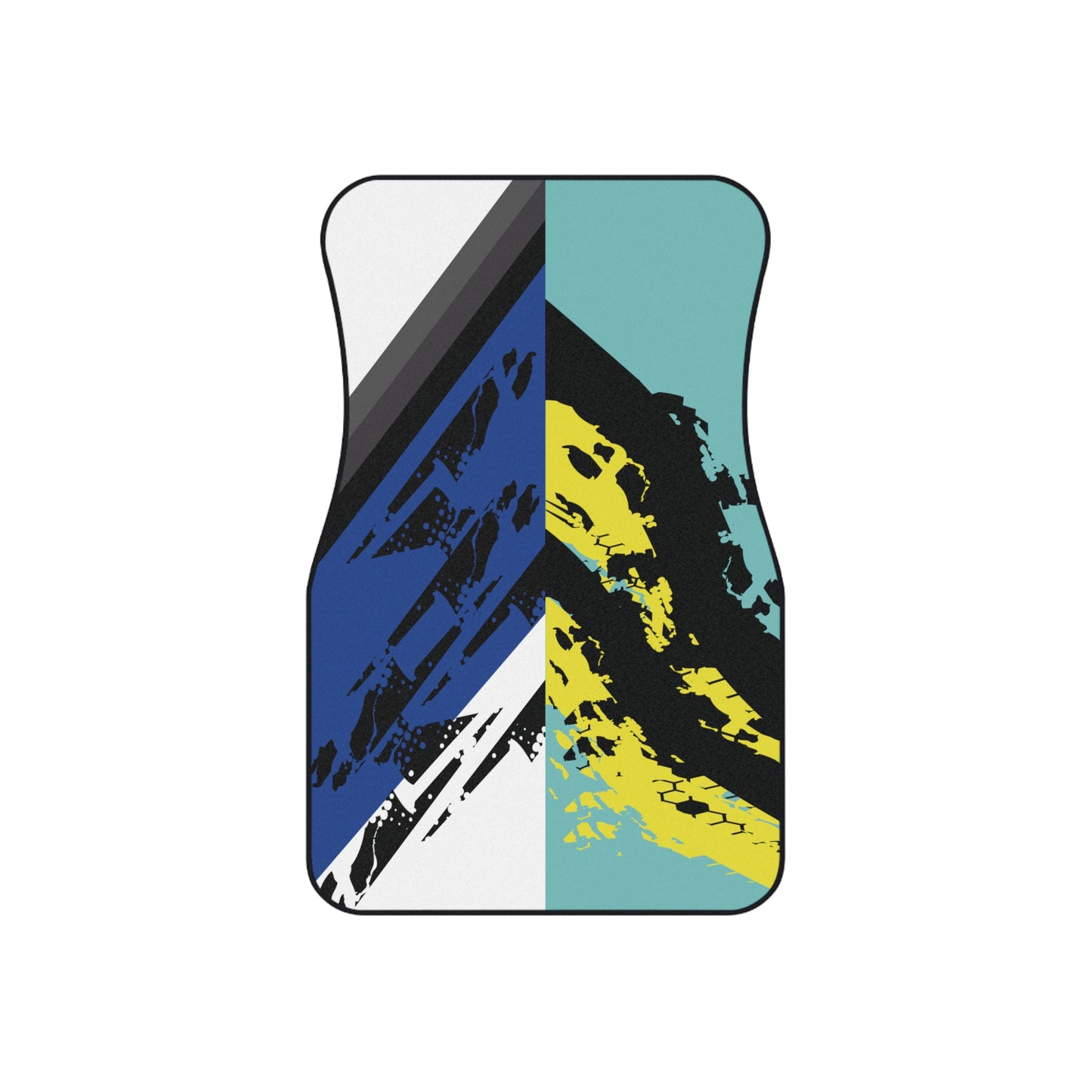 Sport Blue Green Car Floor Mats – 2-Piece Front Set, Durable & Stylish, Universal Fit