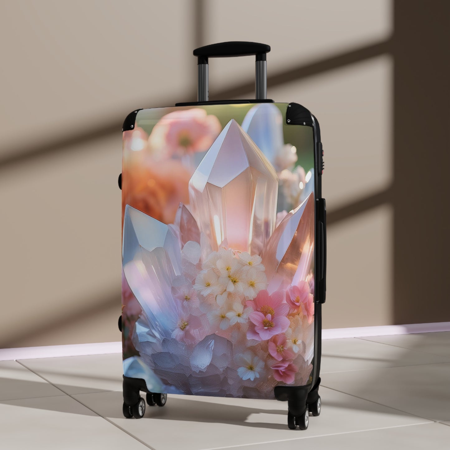 Nature Flowers Floral Crystal Art Carry-On Suitcase - Stylish Luggage for Travelers
