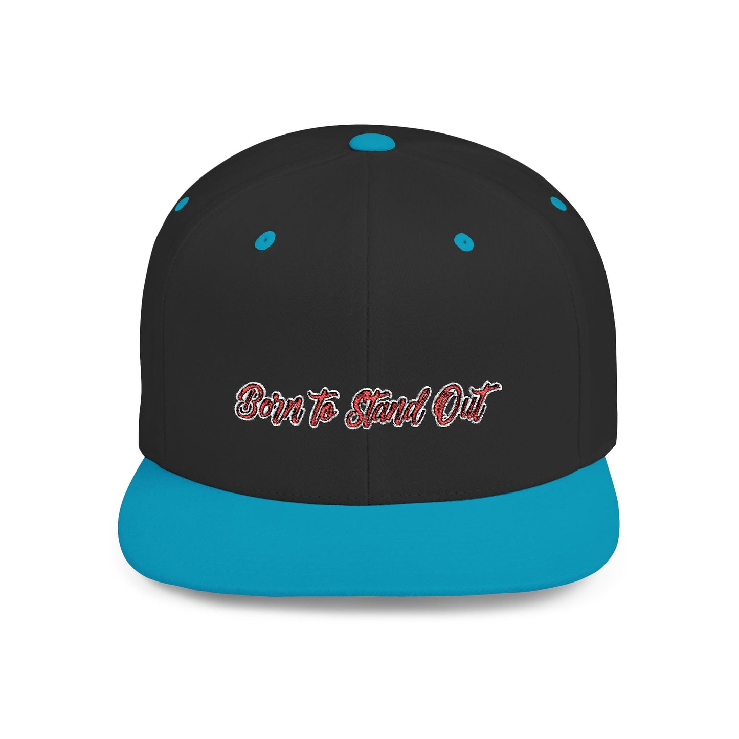 Text Born To Stand Out Flat Bill Snapback – Lightweight, Custom Fit, Premium Quality