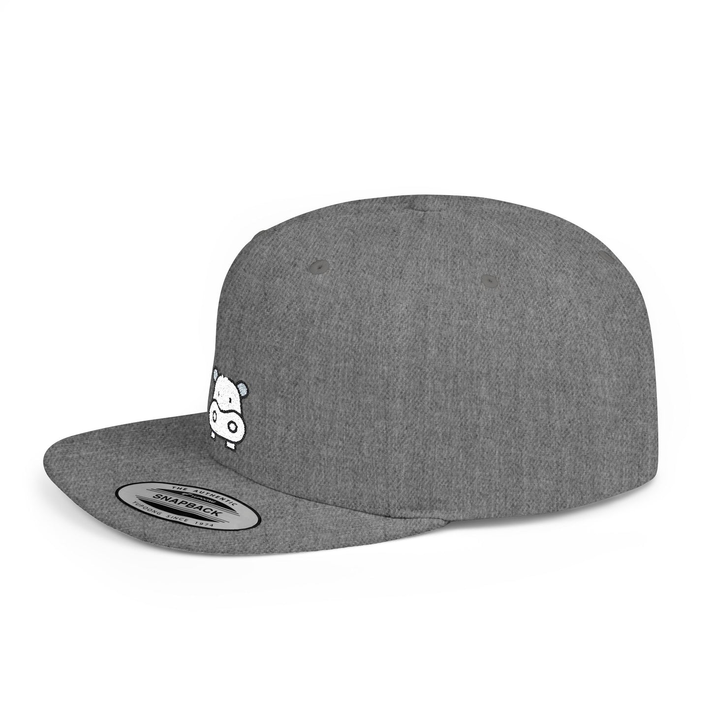 Icons Embroidered Hippopotamus Flat Bill Snapback – Lightweight, Custom Fit, Premium Quality