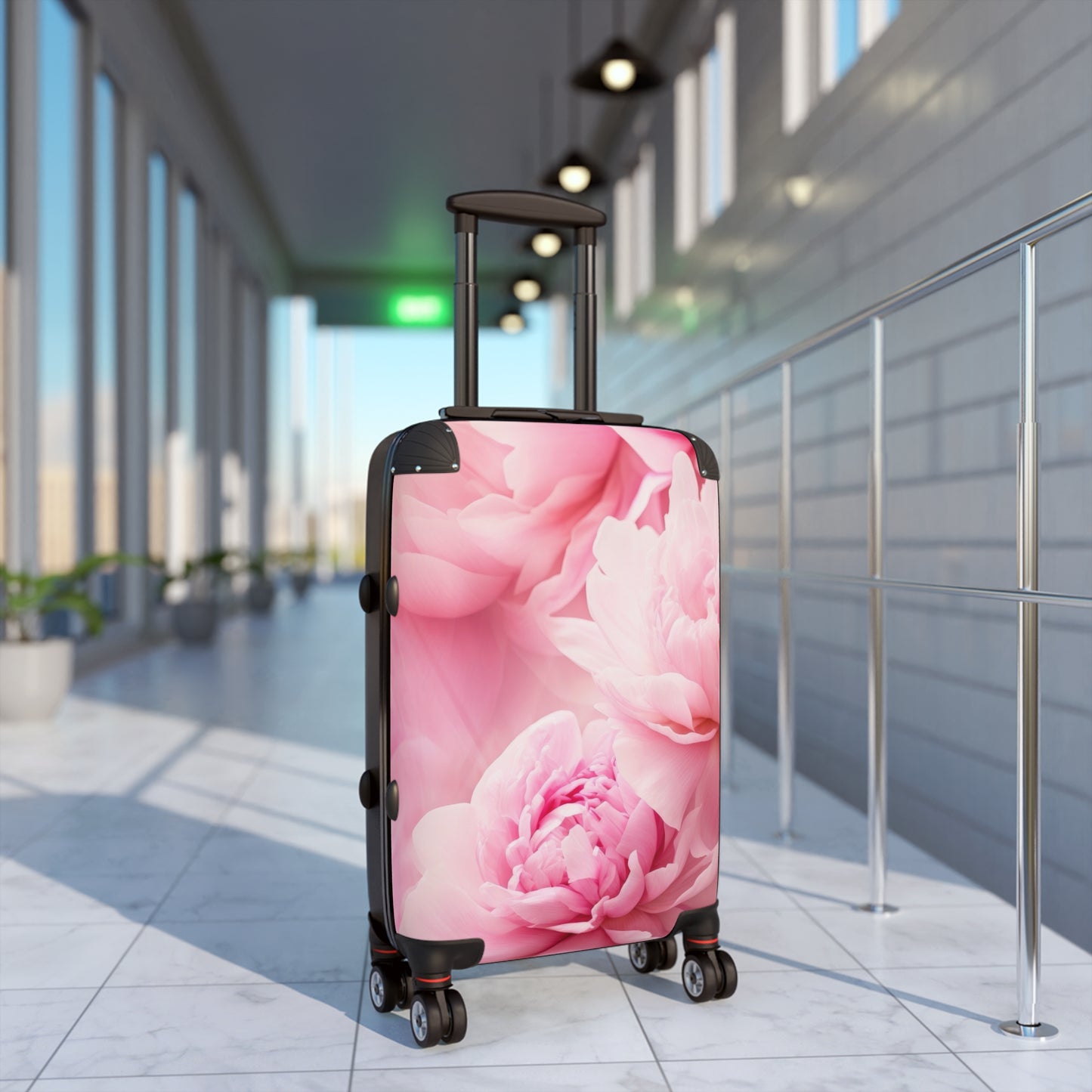 Nature Flowers Floral Pink Peony Art Carry-On Suitcase - Stylish Luggage for Travelers