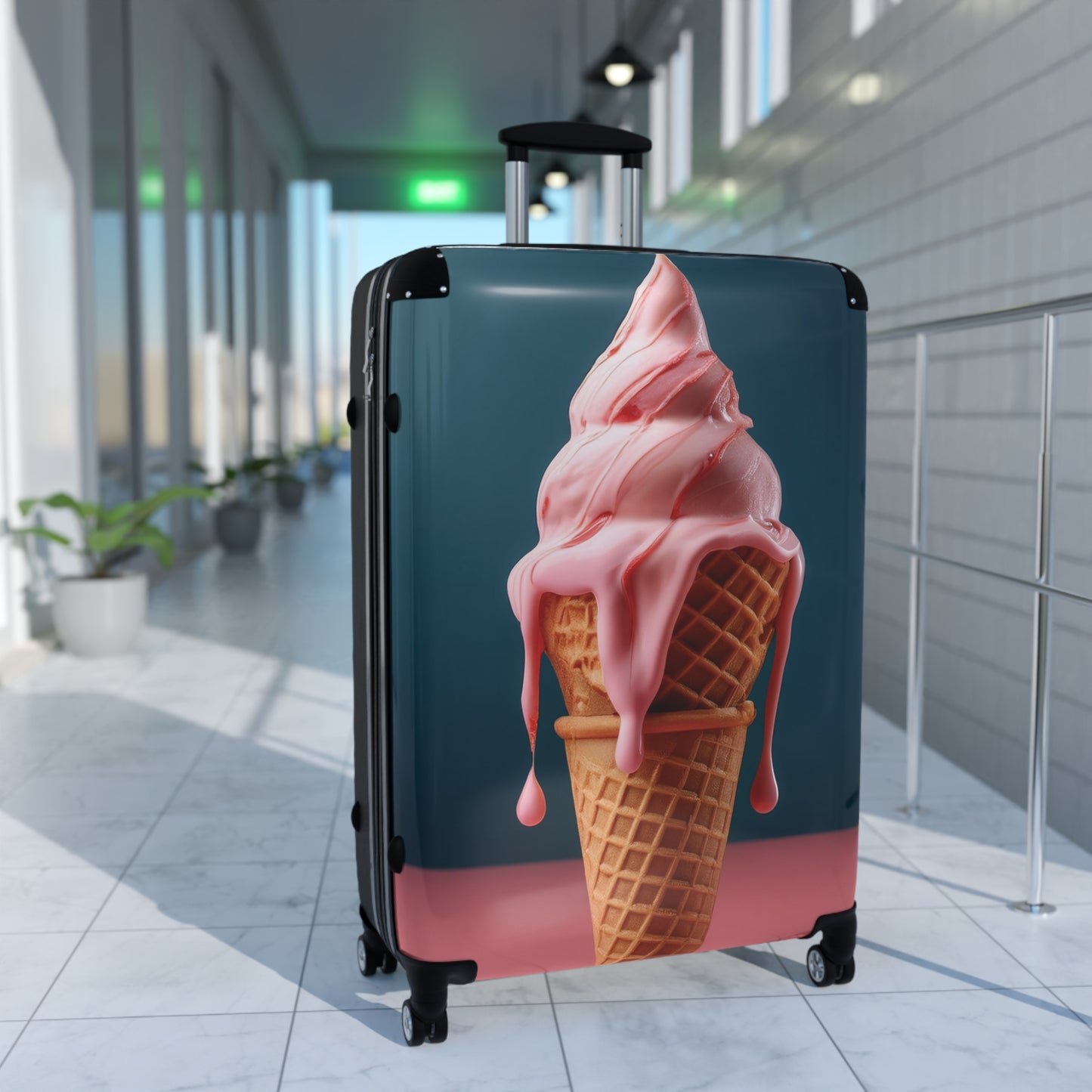 Nature Summer Pink Ice Cream Carry-On Suitcase - Stylish Luggage for Travelers