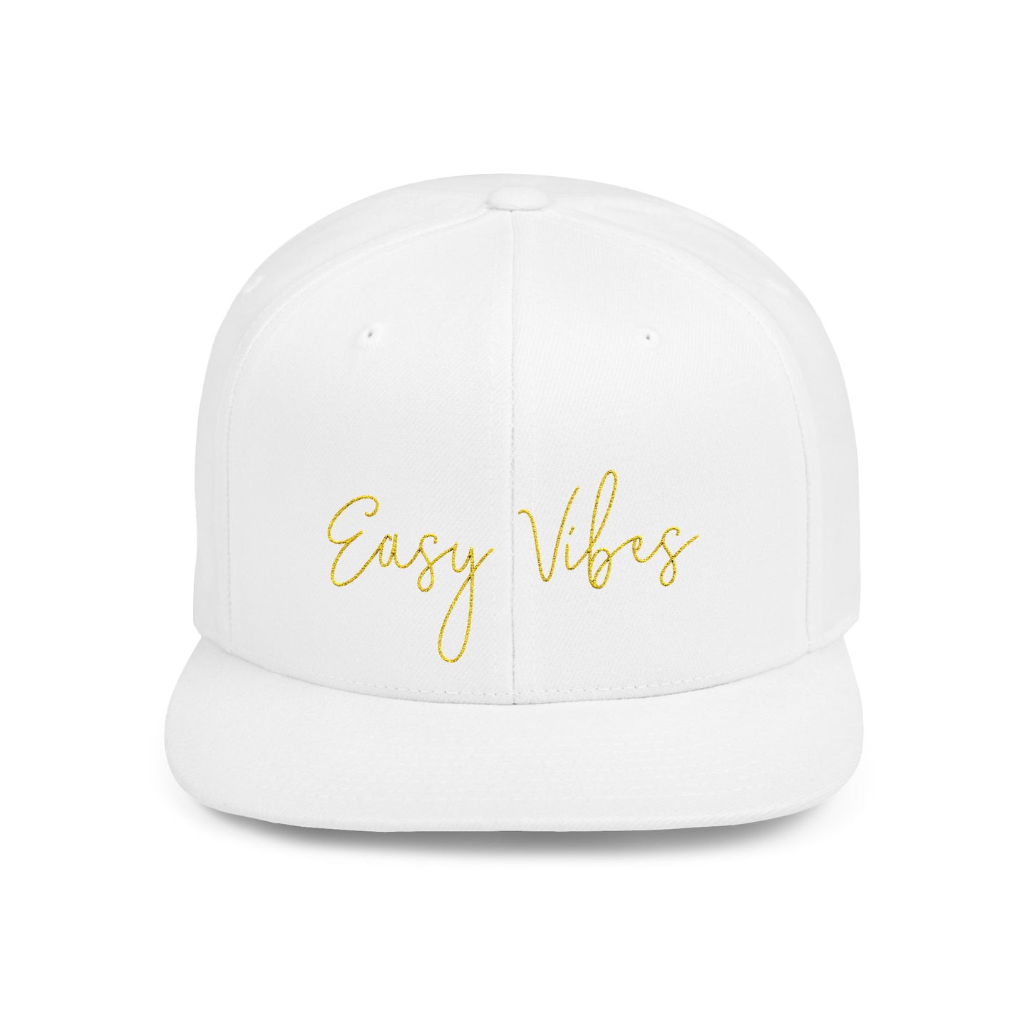 Text Easy Vibes Flat Bill Snapback – Lightweight, Custom Fit, Premium Quality