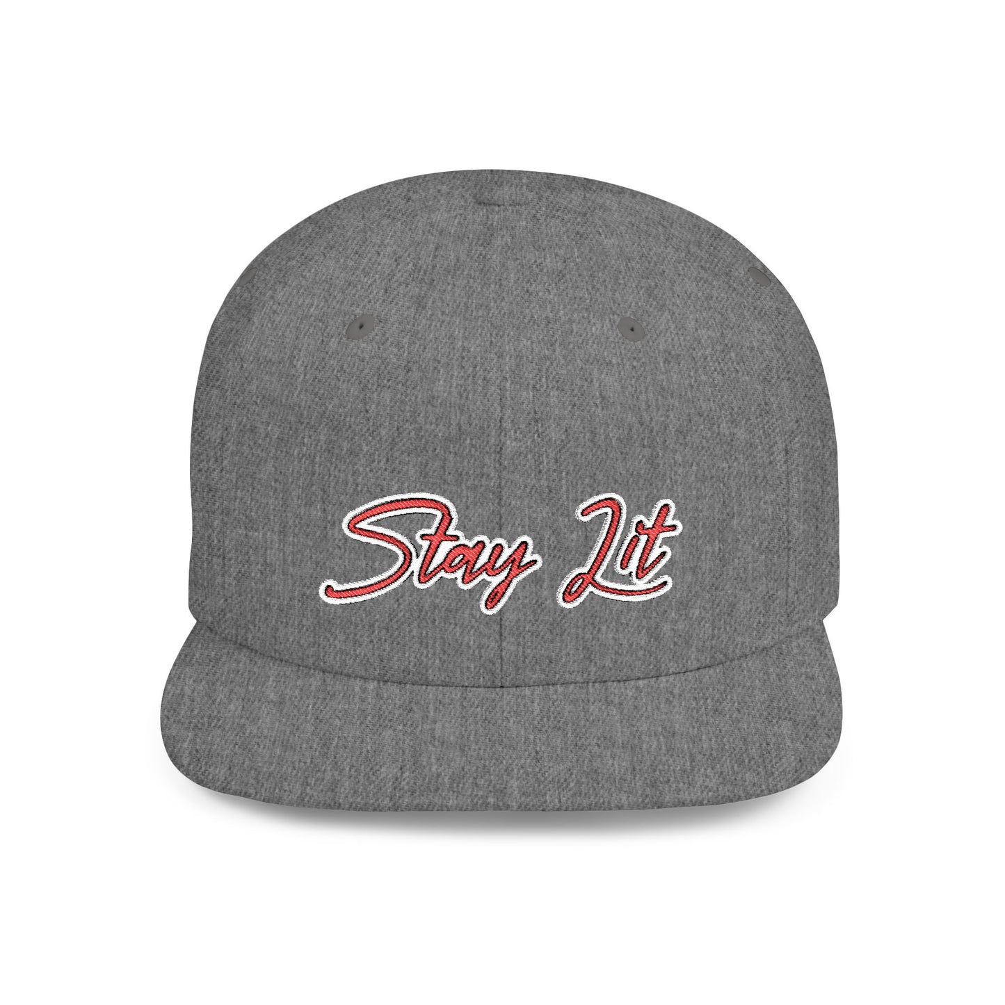 Text Stay Lit Flat Bill Snapback – Lightweight, Custom Fit, Premium Quality