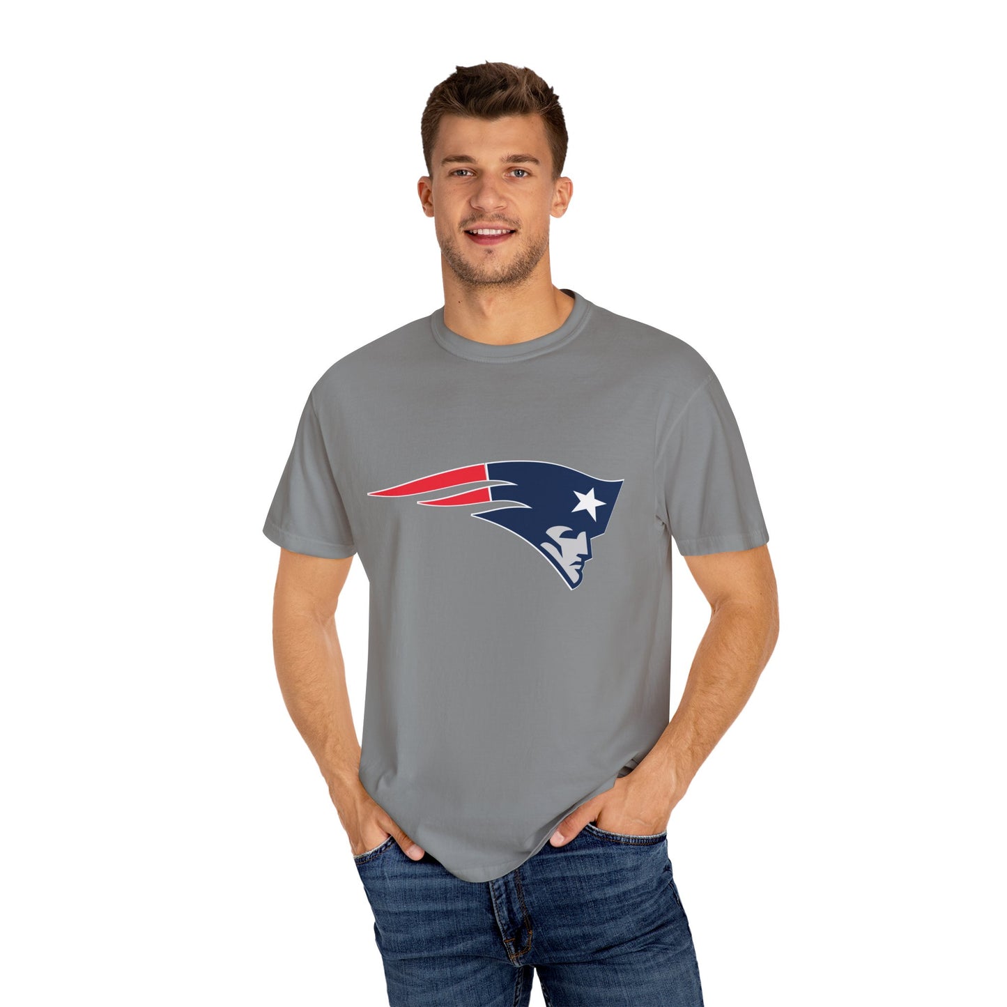 New England Patriots Gear Garment-Dyed T-Shirt – Premium Cotton Tee for Customization
