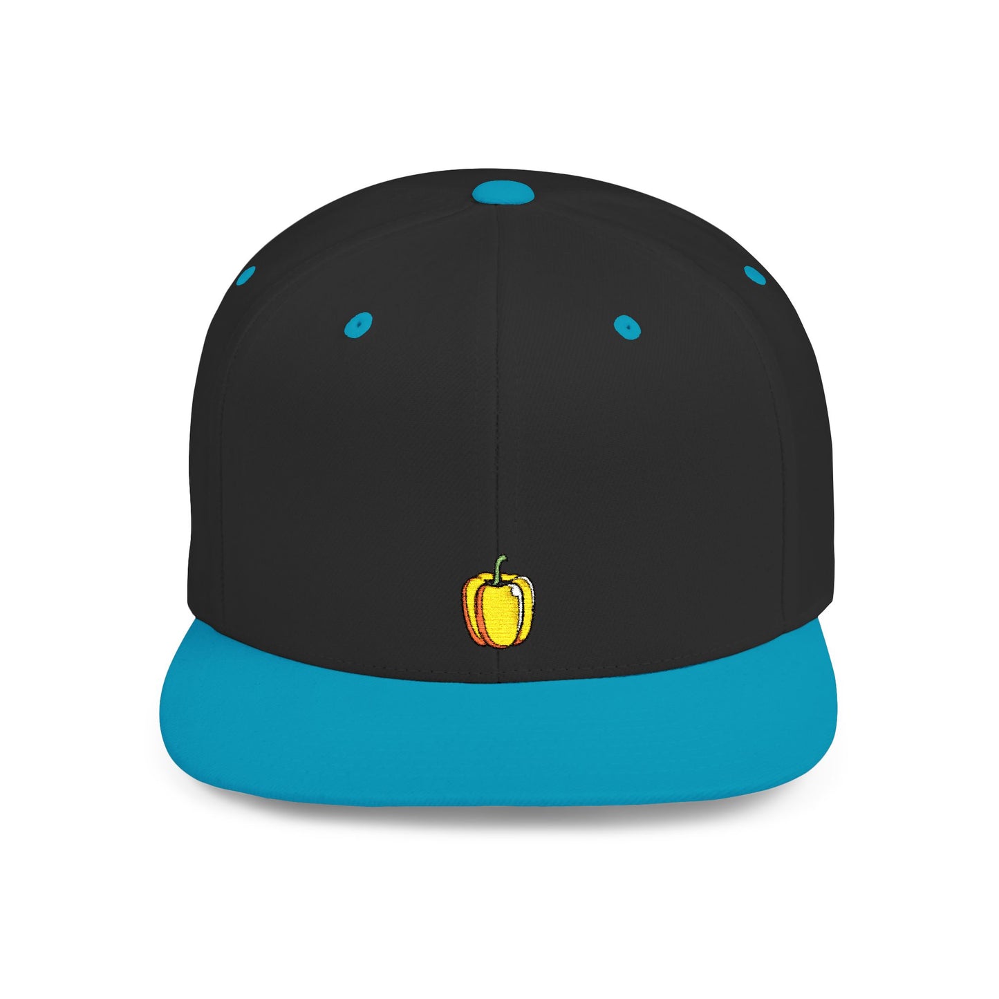 Icons Embroidered Bell Pepper Flat Bill Snapback – Lightweight, Custom Fit, Premium Quality