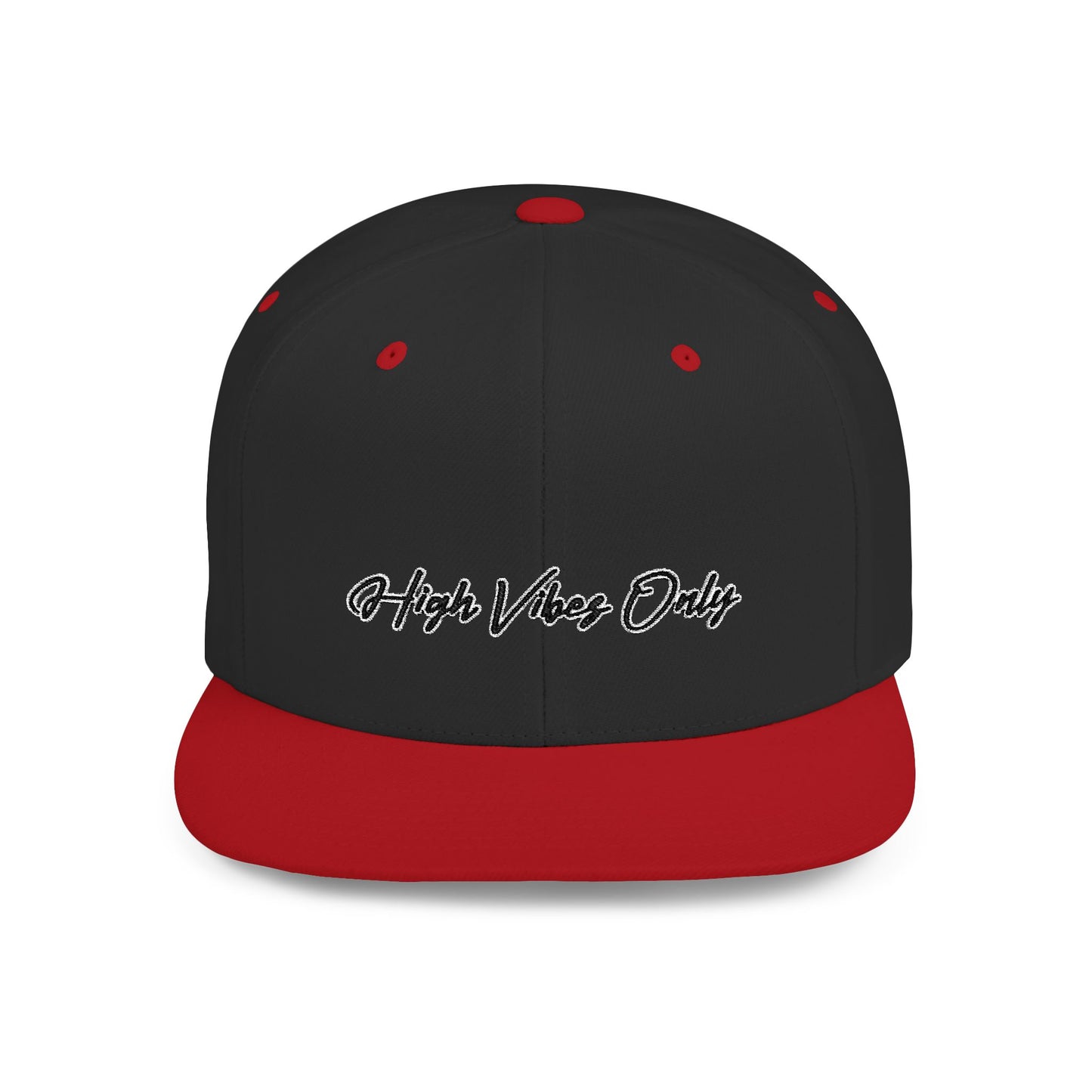 Text High Vibes Only Flat Bill Snapback – Lightweight, Custom Fit, Premium Quality