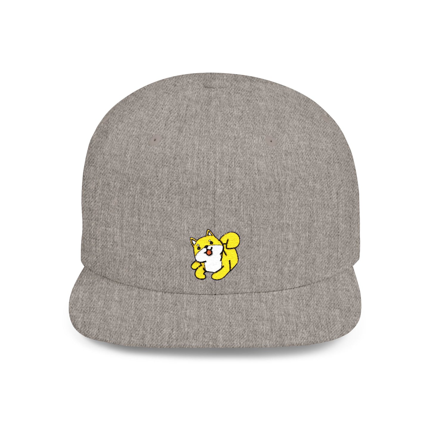 Icons Embroidered Shiba Inu Flat Bill Snapback – Lightweight, Custom Fit, Premium Quality
