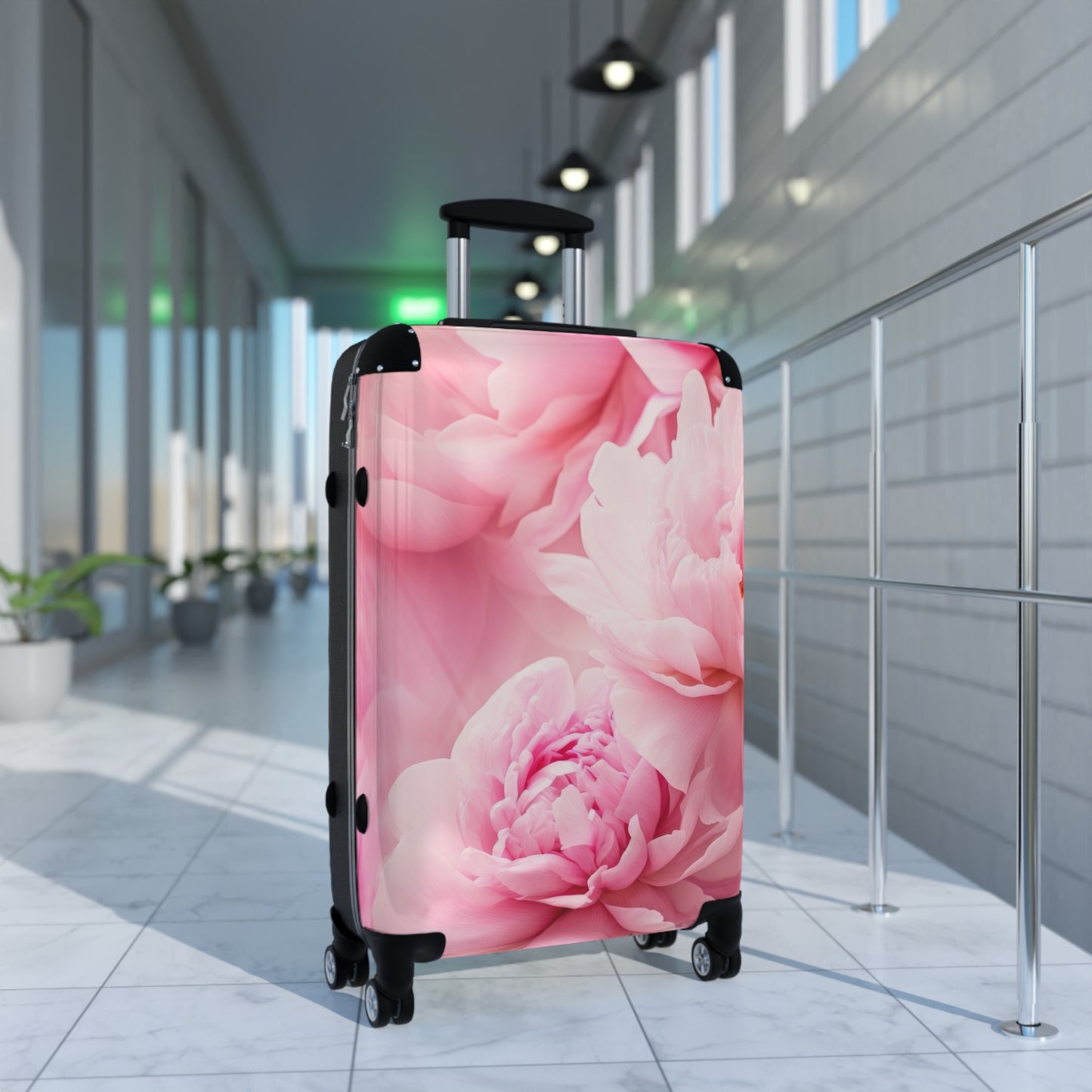 Nature Flowers Floral Pink Peony Art Carry-On Suitcase - Stylish Luggage for Travelers