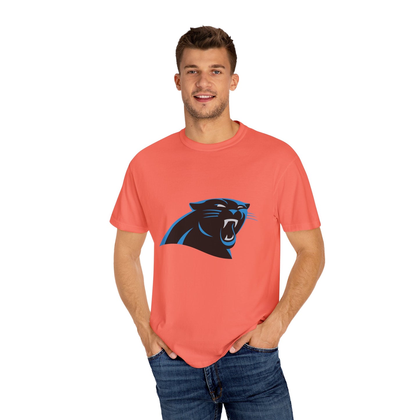 Carolina Panthers Go Panthers Garment-Dyed T-Shirt – Premium Cotton Tee for Customization