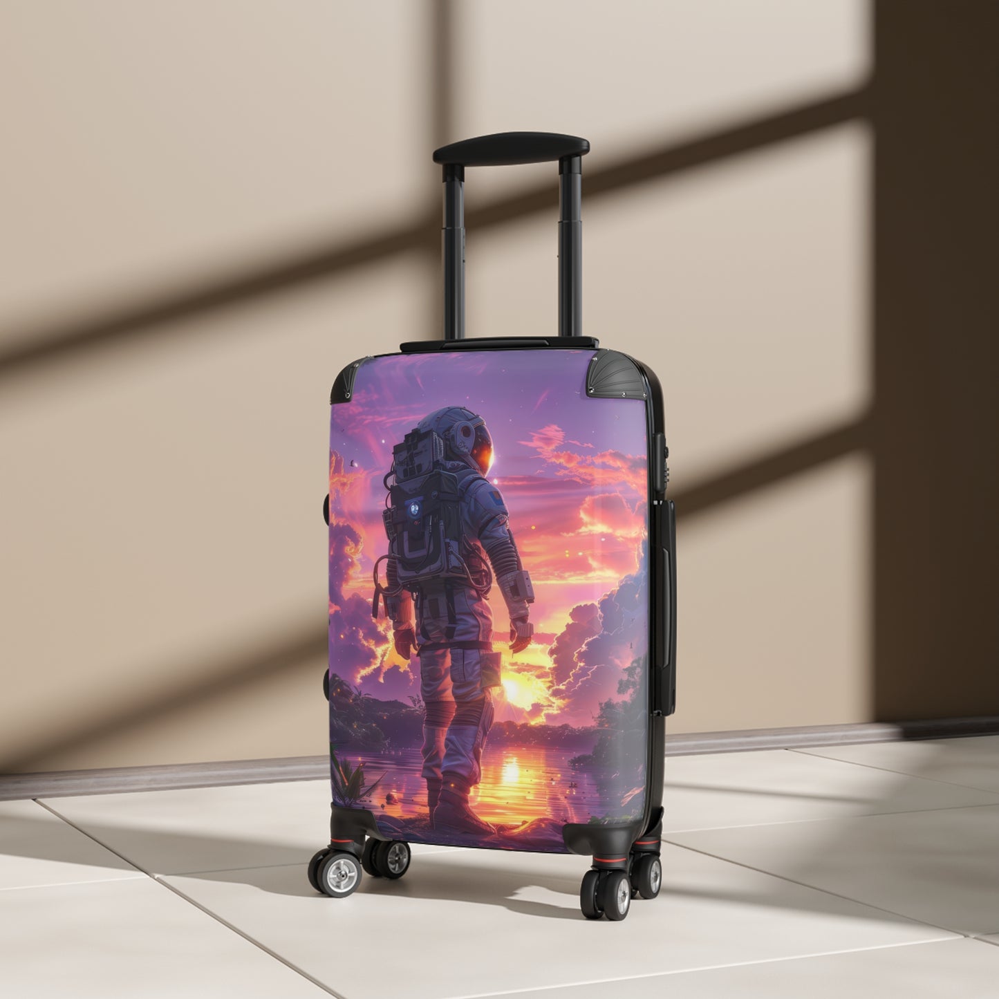 Astronaut Stands Art Carry-On Suitcase - Stylish Luggage for Travelers