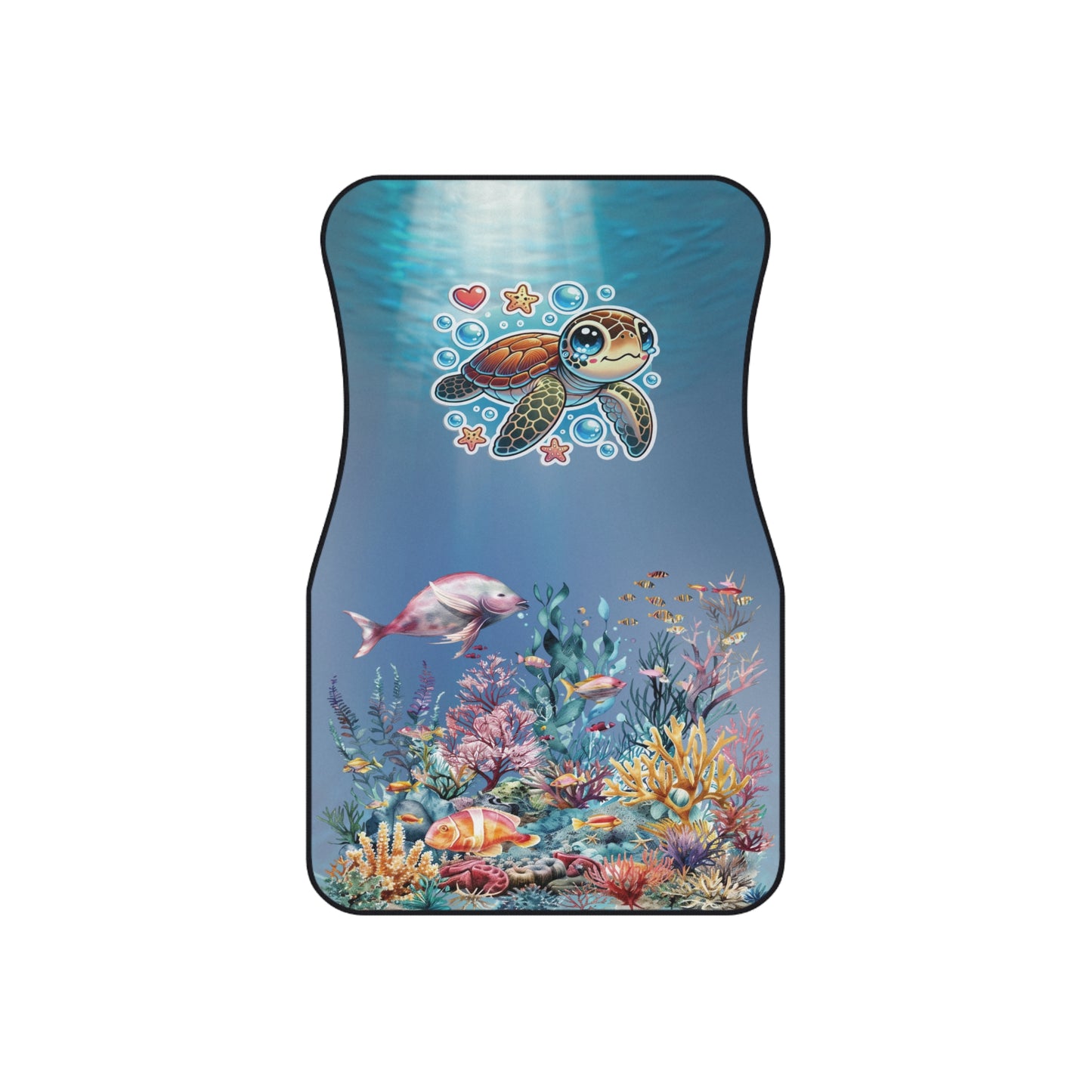 Ocean Cute Turtle Front Car Mats – Durable, Anti-Slip, Easy to Clean, Vibrant Print