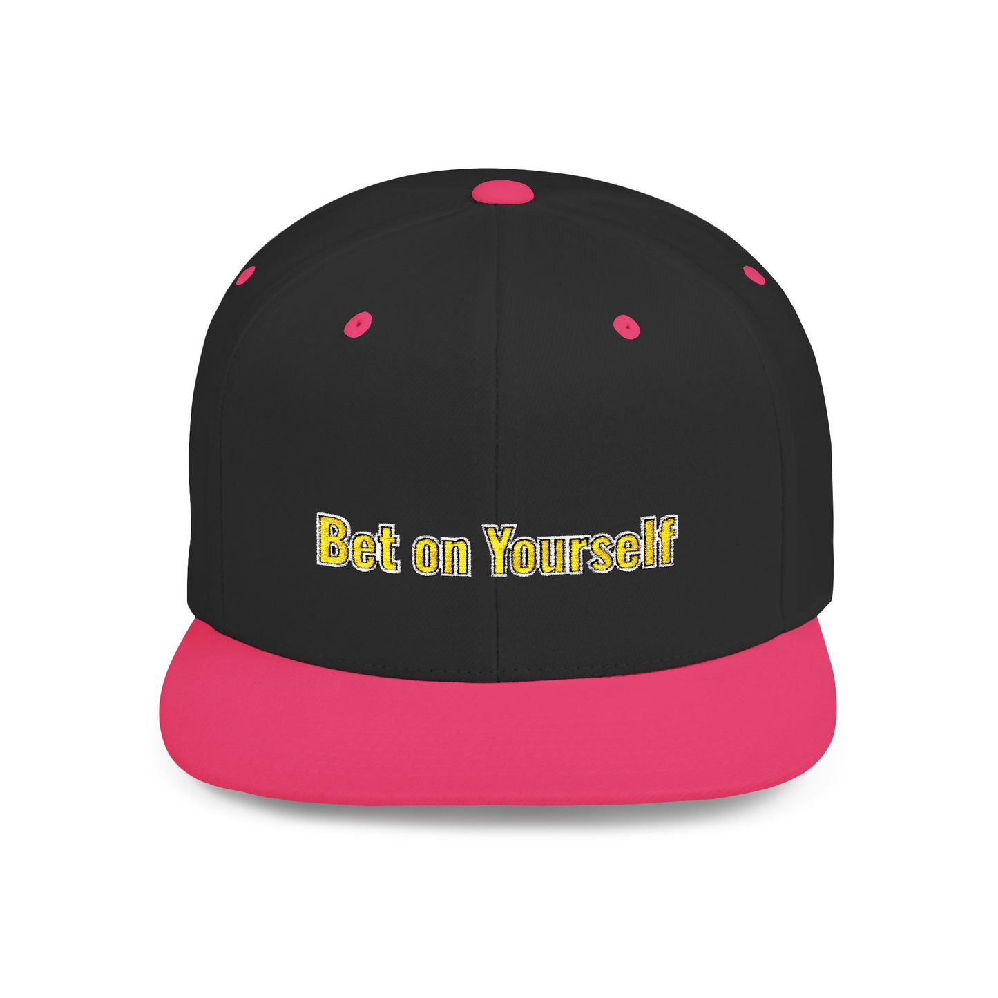 Text Bet On Yourself Flat Bill Snapback – Lightweight, Custom Fit, Premium Quality
