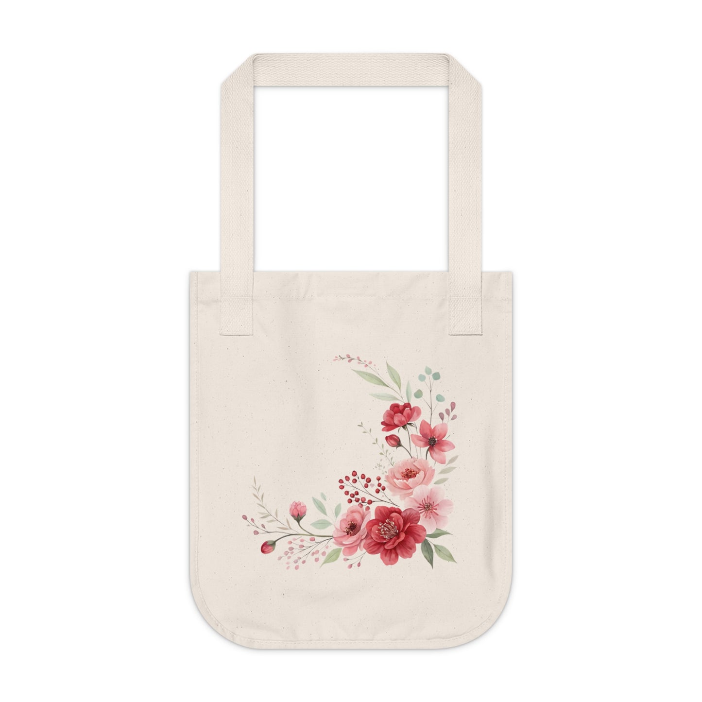 Flowers Frame Floral Organic Canvas Tote Bag - Eco-Friendly Carryall for Everyday Use
