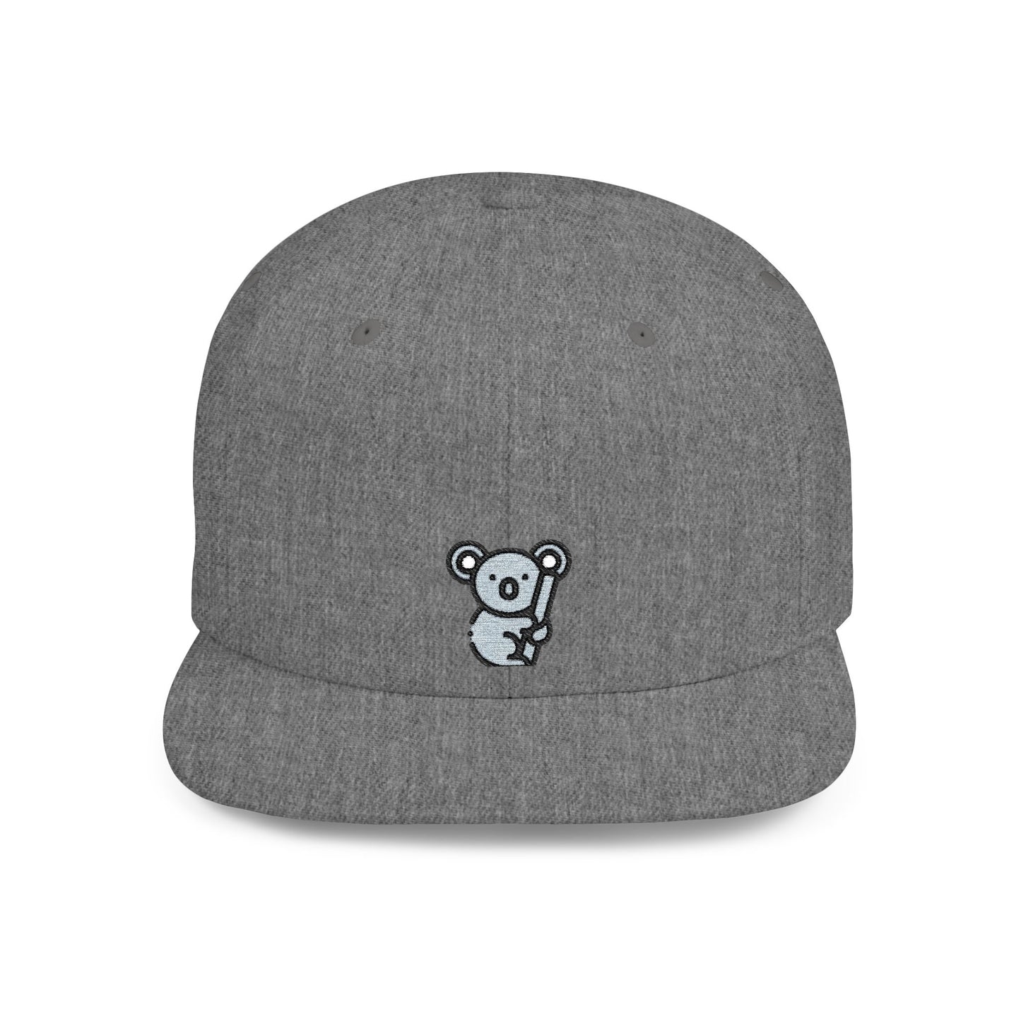 Icons Embroidered Koala Flat Bill Snapback – Lightweight, Custom Fit, Premium Quality