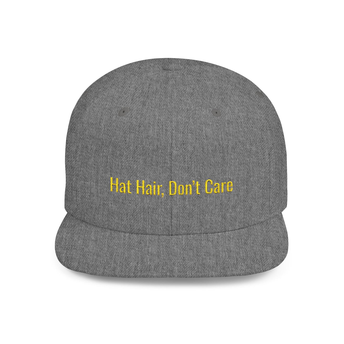 Text Hat Hair, Don’t Care Flat Bill Snapback – Lightweight, Custom Fit, Premium Quality