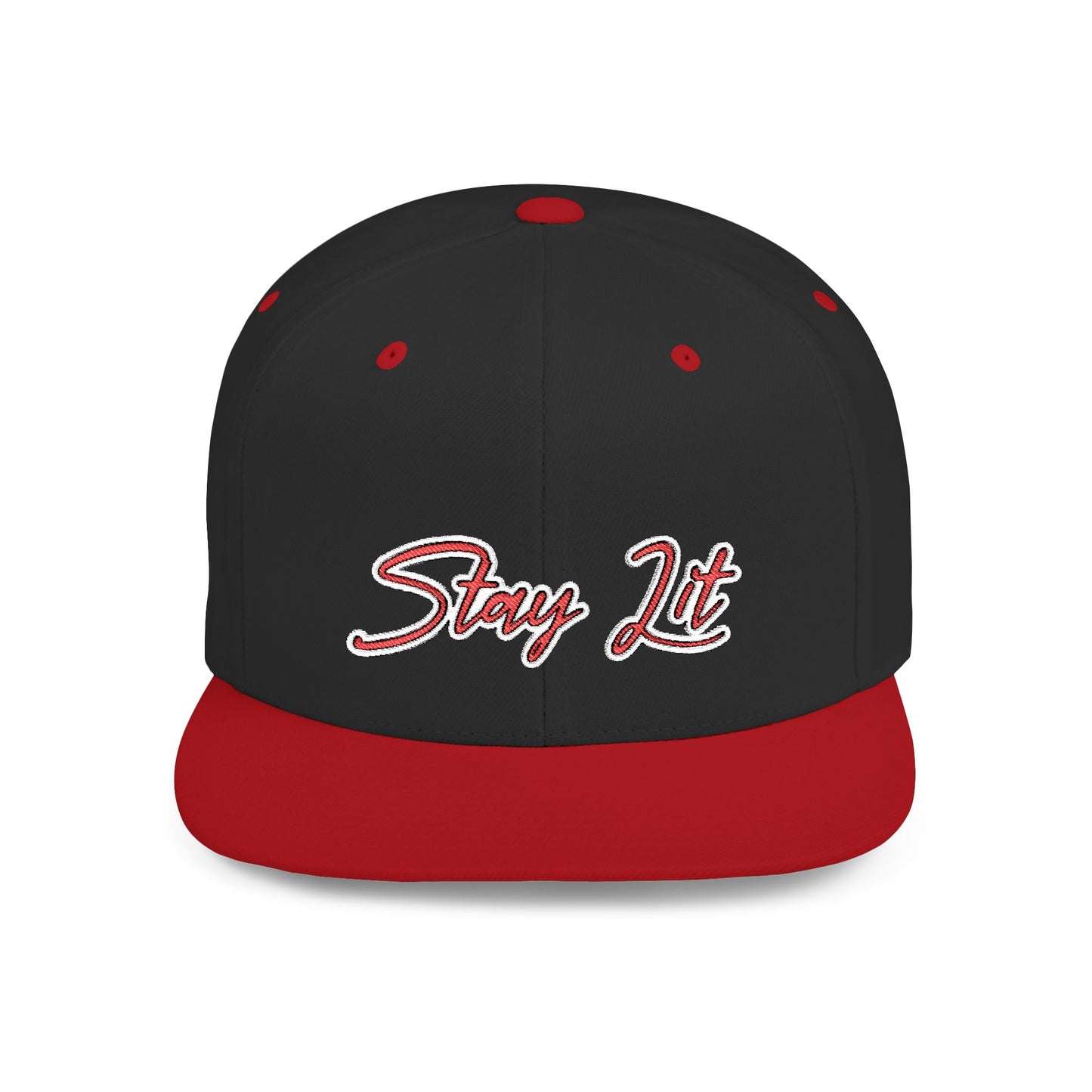 Text Stay Lit Flat Bill Snapback – Lightweight, Custom Fit, Premium Quality