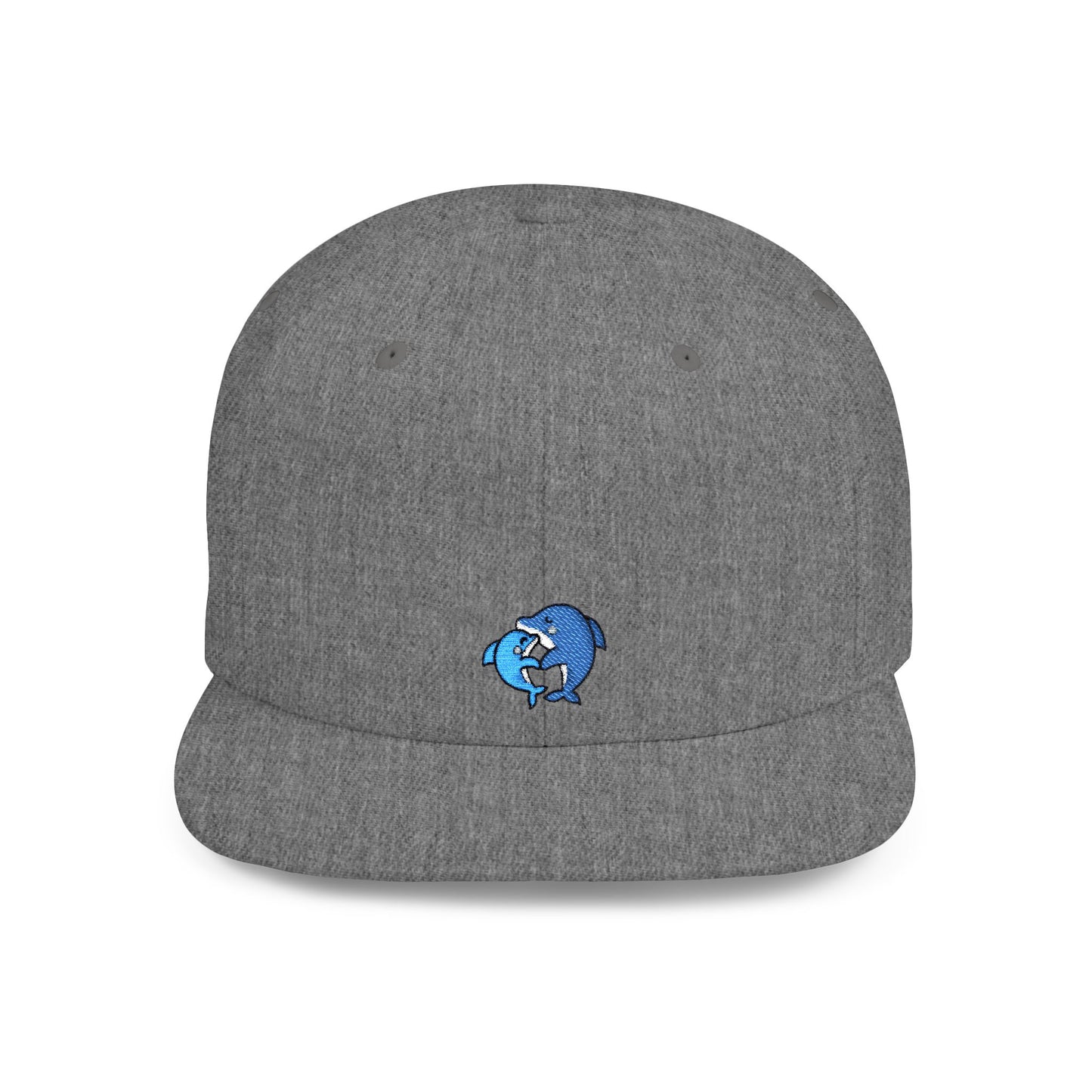 Icons Embroidered Dolphin Couple Flat Bill Snapback – Lightweight, Custom Fit, Premium Quality