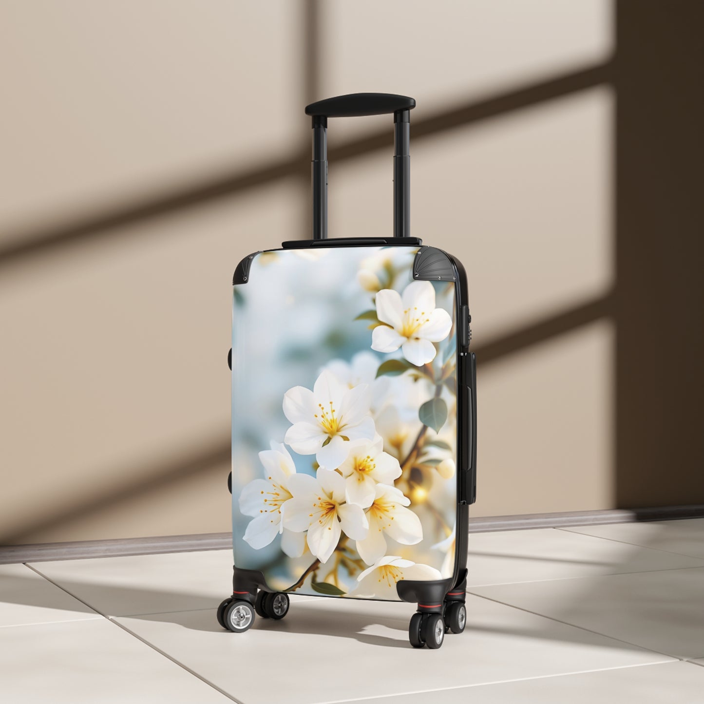 Nature Flowers Floral White Cherry Art Carry-On Suitcase - Stylish Luggage for Travelers