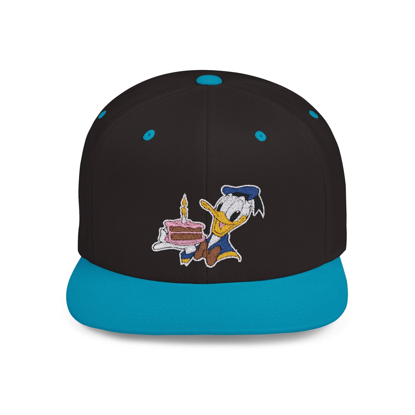 Donald Duck Birthday Cake Flat Bill Snapback – Lightweight, Custom Fit, Premium Quality