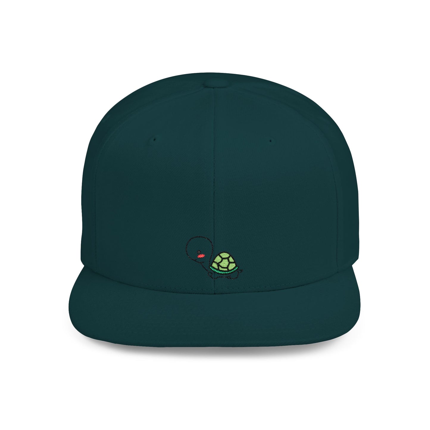 Icons Embroidered Cute Turtle Flat Bill Snapback – Lightweight, Custom Fit, Premium Quality