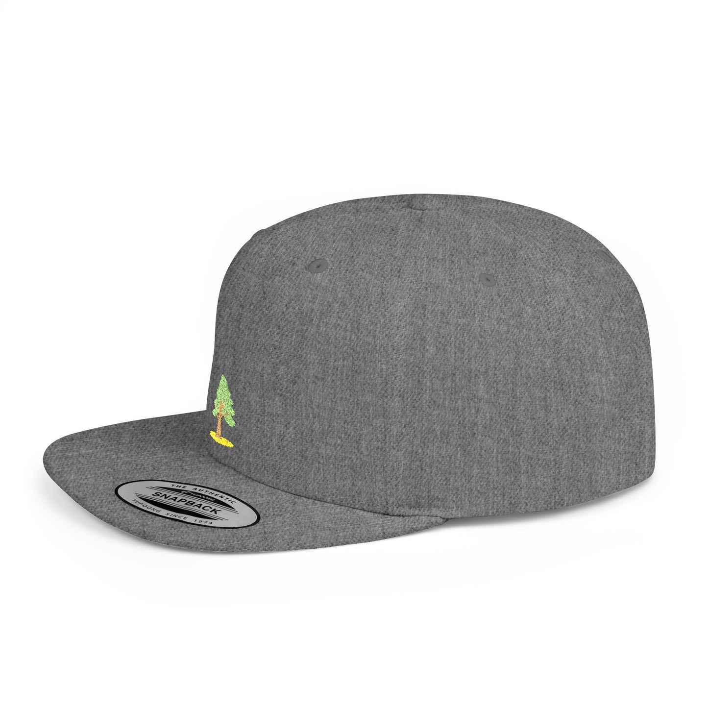 Icons Embroidered Tree Flat Bill Snapback – Lightweight, Custom Fit, Premium Quality