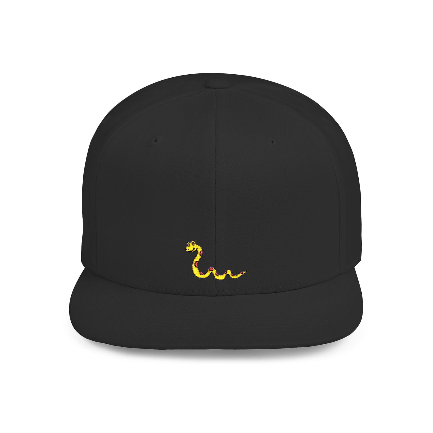 Icons Embroidered Snake Yellow Flat Bill Snapback – Lightweight, Custom Fit, Premium Quality