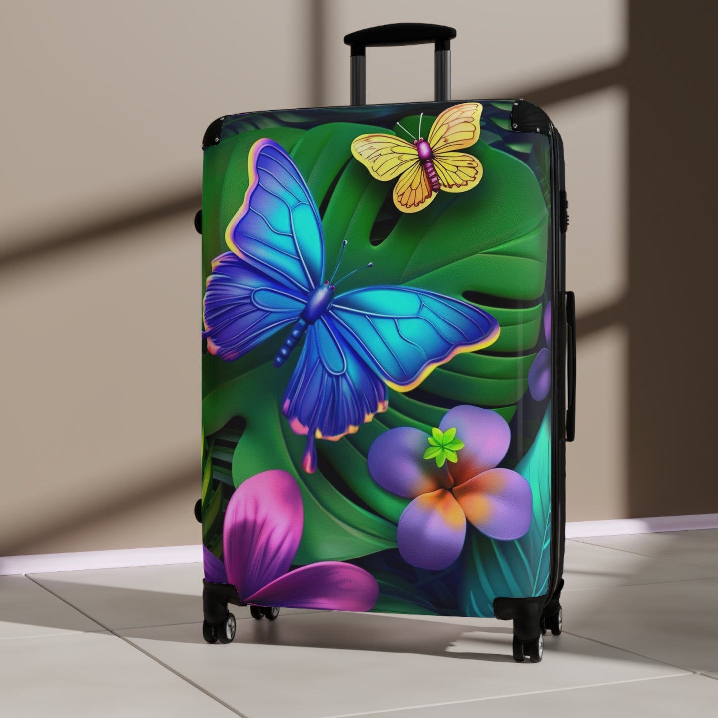 Nature Flowers Floral Animated Magenta Art Carry-On Suitcase - Stylish Luggage for Travelers