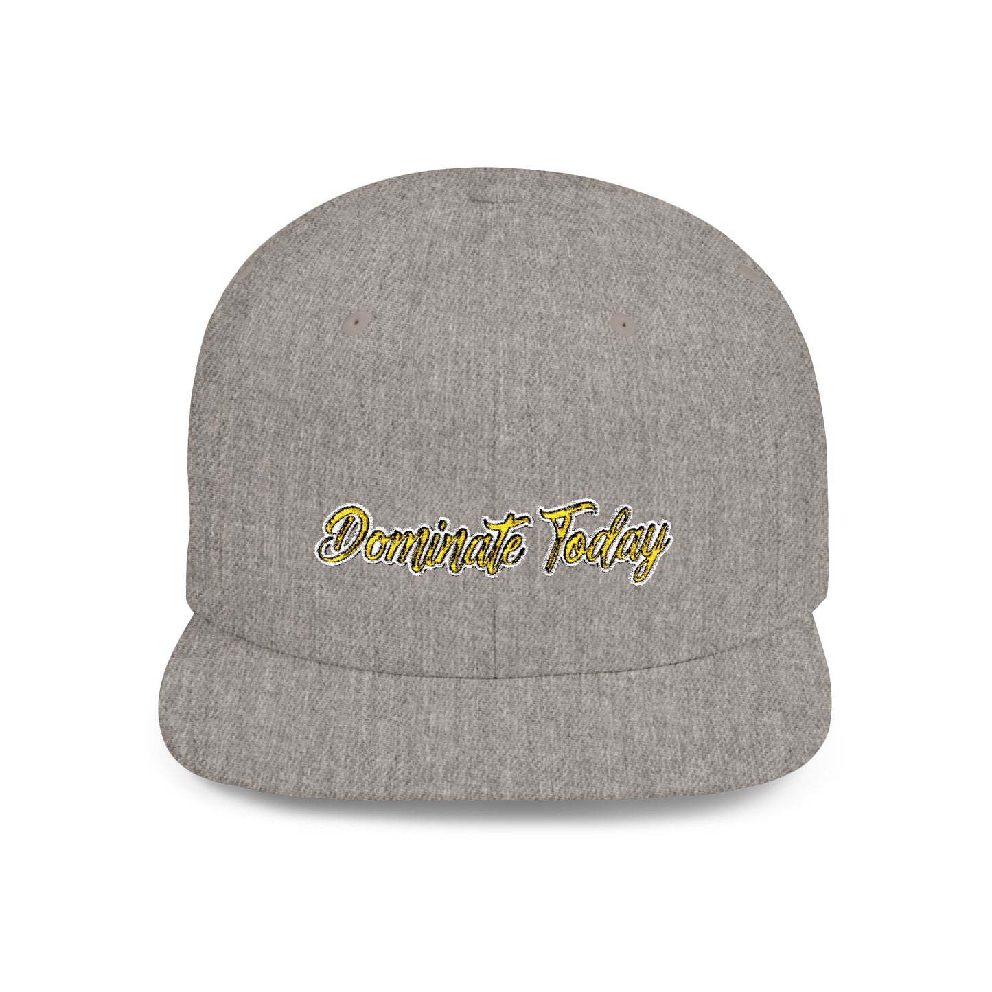 Text Dominate Today Flat Bill Snapback – Lightweight, Custom Fit, Premium Quality