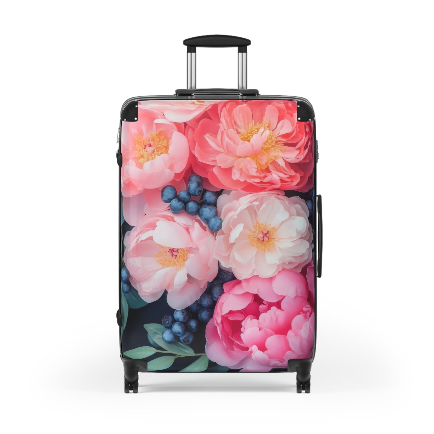 Nature Flowers Floral Pink and Red Painting Art Carry-On Suitcase - Stylish Luggage for Travelers