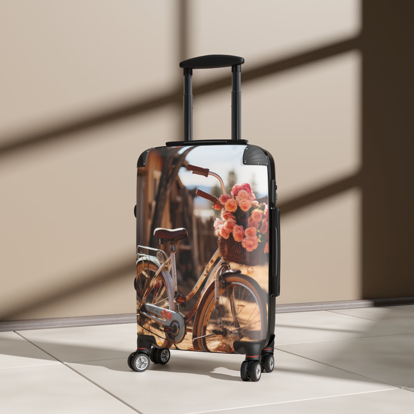 Nature Flowers Floral Bicycle Art Carry-On Suitcase - Stylish Luggage for Travelers