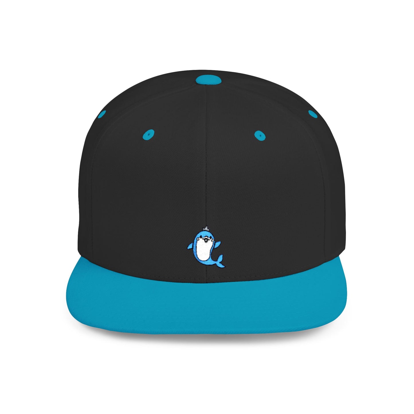 Icons Embroidered Dolphin 2 Flat Bill Snapback – Lightweight, Custom Fit, Premium Quality