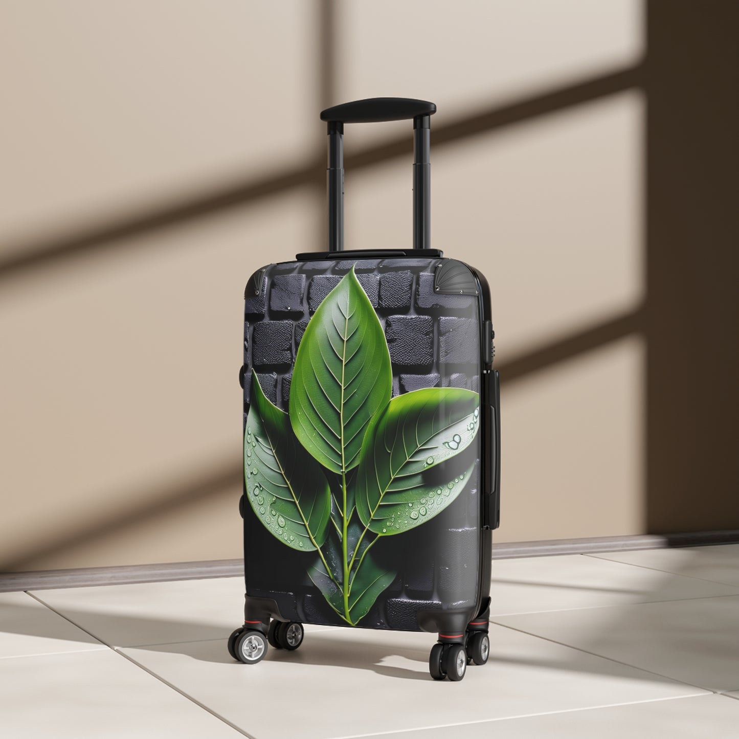 Nature Green Leaves With Water Art Carry-On Suitcase - Stylish Luggage for Travelers