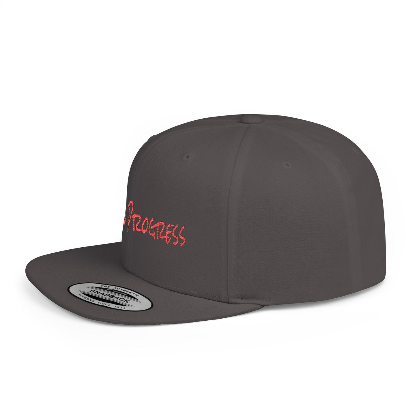Text Icon in Progress Flat Bill Snapback – Lightweight, Custom Fit, Premium Quality