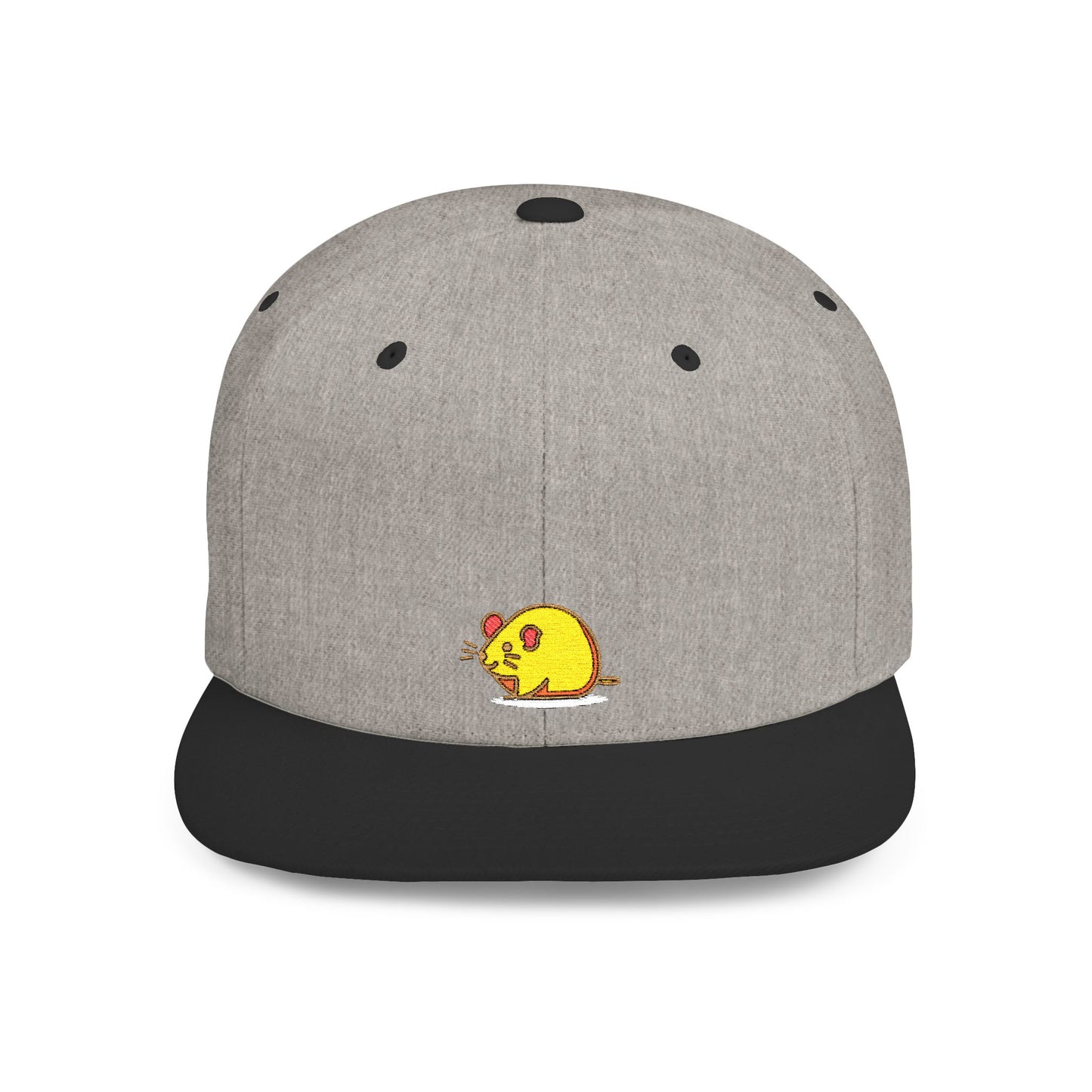 Icons Embroidered Yellow Mouse Flat Bill Snapback – Lightweight, Custom Fit, Premium Quality