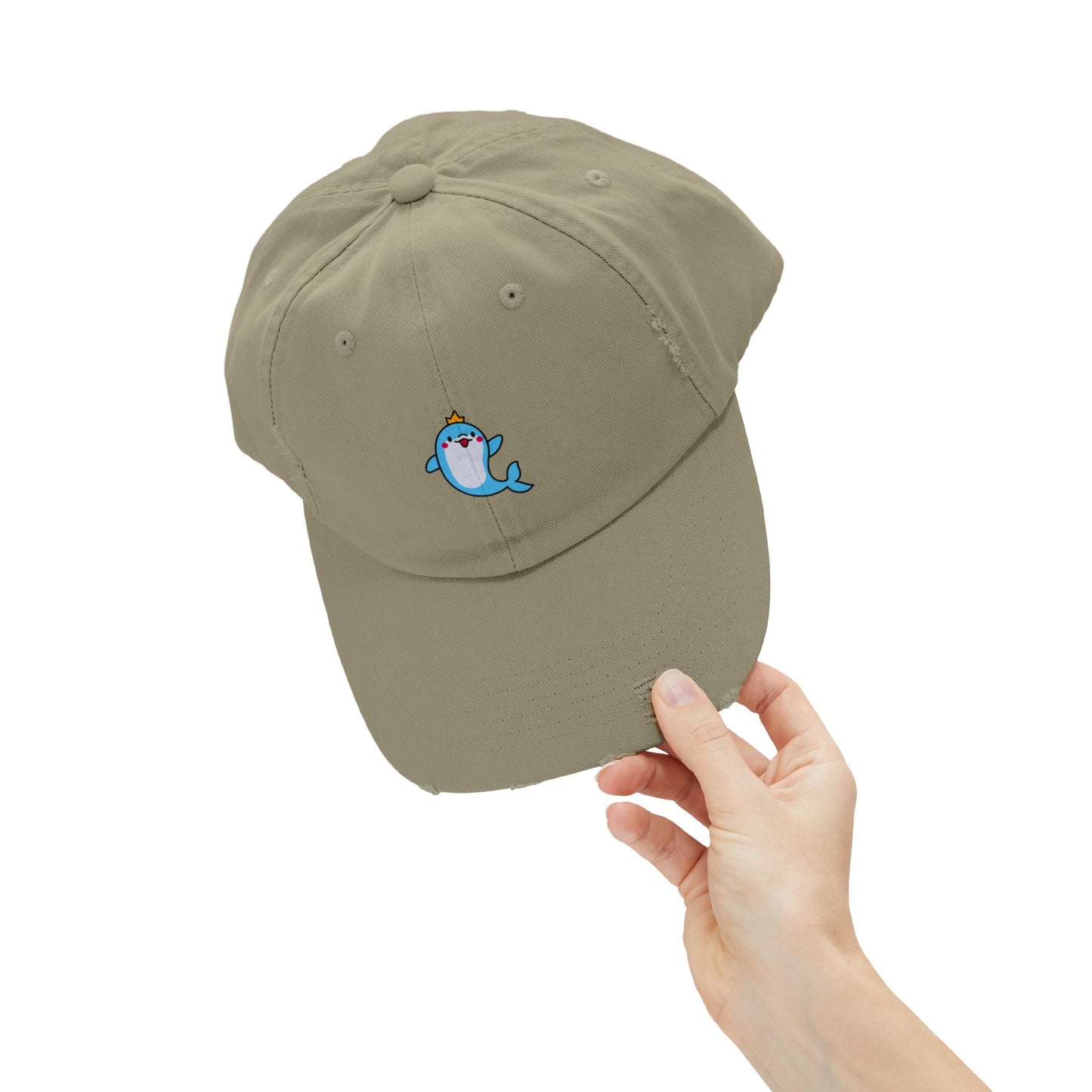 Dolphin Crown Vintage Distressed Dad Hat Unisex Adjustable Cotton Twill Baseball Cap for Casual Everyday Wear