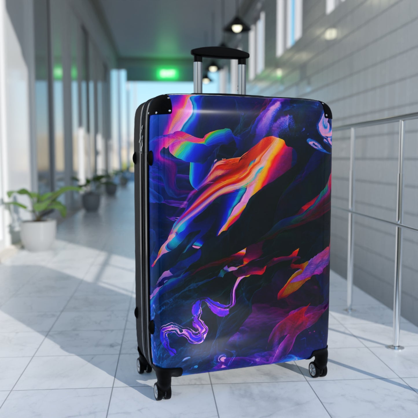 Abstract Colorful Digital Art Carry-On Suitcase - Stylish Luggage for Travelers