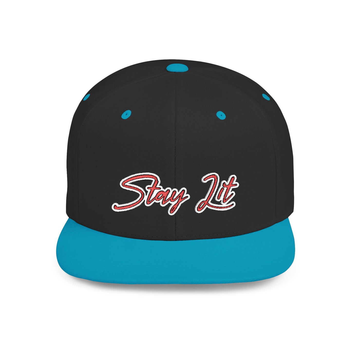 Text Stay Lit Flat Bill Snapback – Lightweight, Custom Fit, Premium Quality