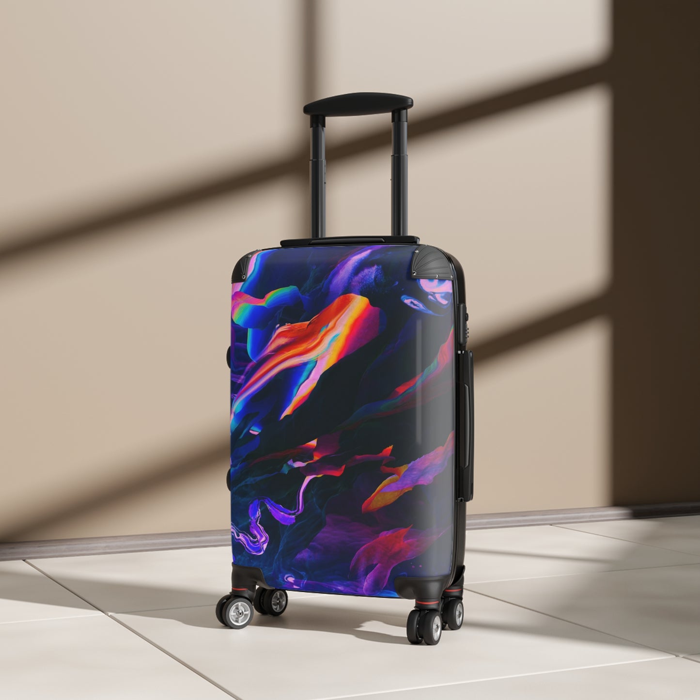 Abstract Colorful Digital Art Carry-On Suitcase - Stylish Luggage for Travelers