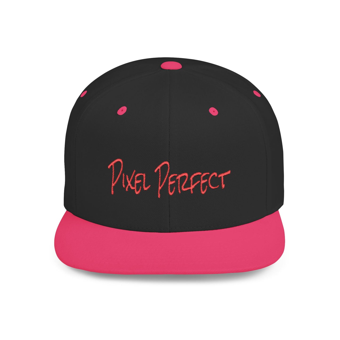 Text Pixel Perfect Flat Bill Snapback – Lightweight, Custom Fit, Premium Quality