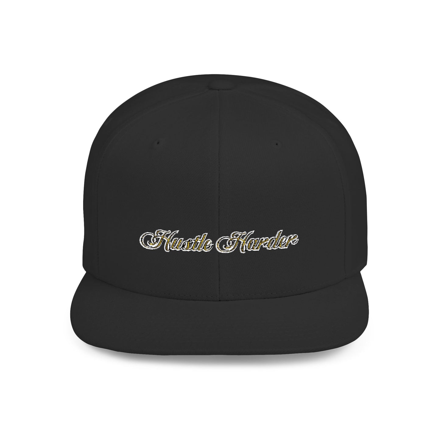 Text Hustle Harder Flat Bill Snapback – Lightweight, Custom Fit, Premium Quality