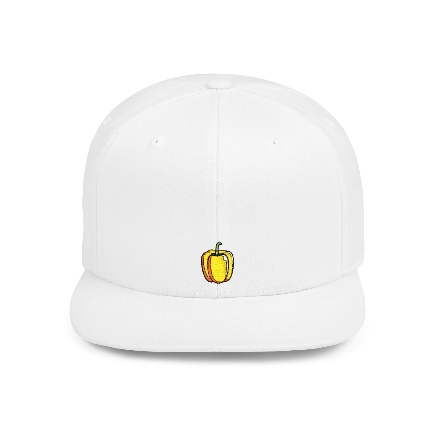 Icons Embroidered Bell Pepper Flat Bill Snapback – Lightweight, Custom Fit, Premium Quality