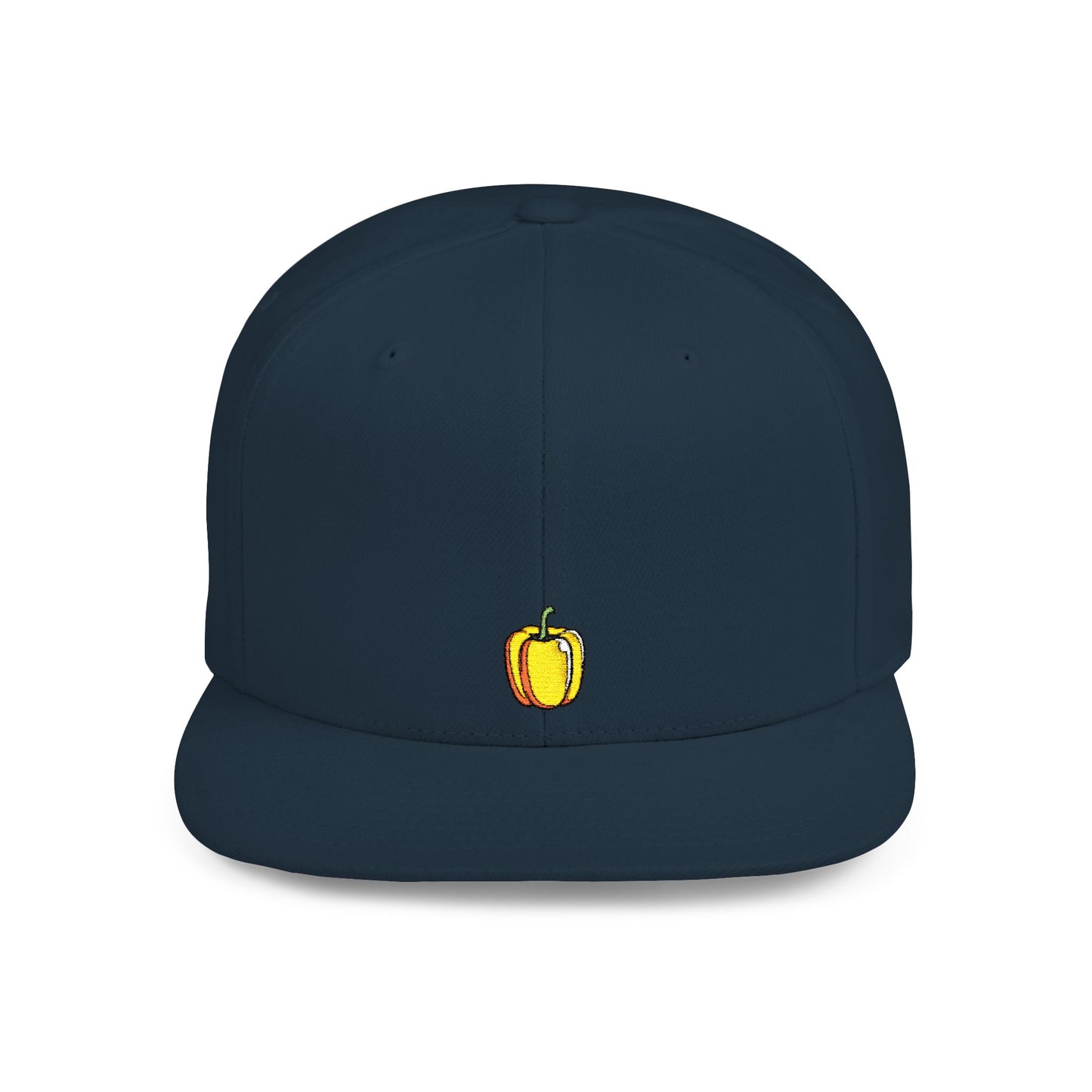 Icons Embroidered Bell Pepper Flat Bill Snapback – Lightweight, Custom Fit, Premium Quality