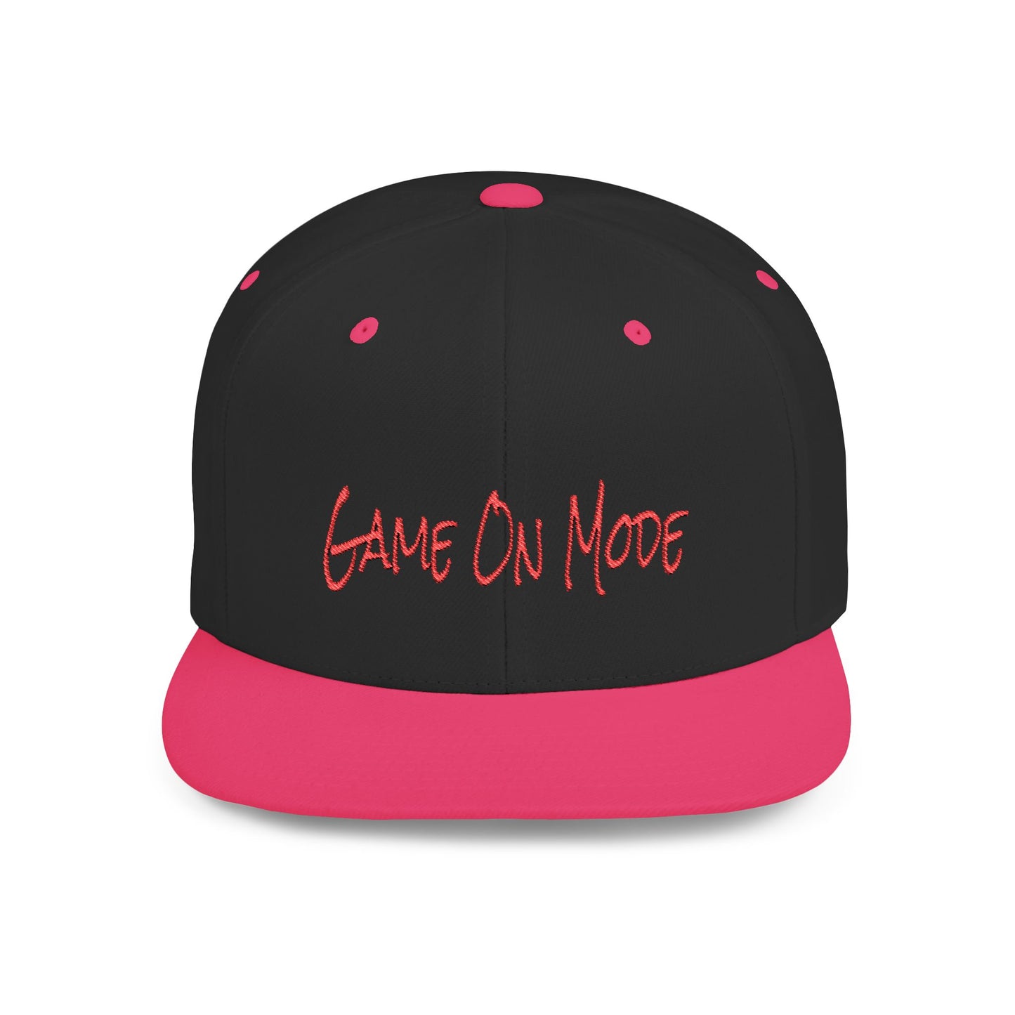 Text Game On Mode Flat Bill Snapback – Lightweight, Custom Fit, Premium Quality