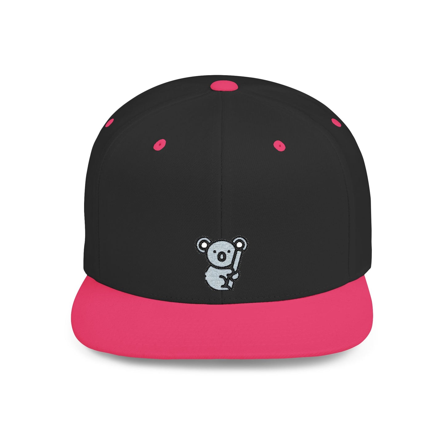 Icons Embroidered Koala Flat Bill Snapback – Lightweight, Custom Fit, Premium Quality