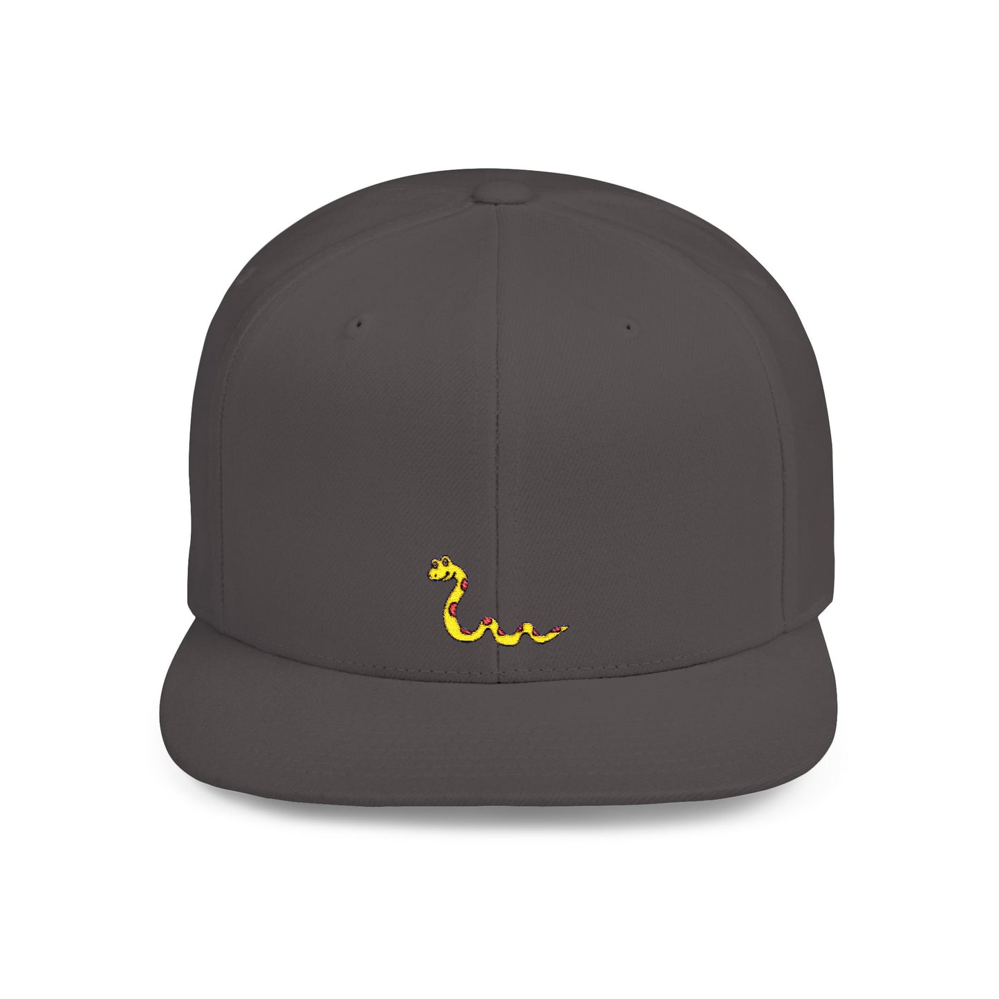 Icons Embroidered Snake Yellow Flat Bill Snapback – Lightweight, Custom Fit, Premium Quality